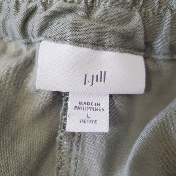 J. Jill Pants Petite Size Large Green Pull On Lyocell Blend Elastic Waist Casual - Picture 7 of 9